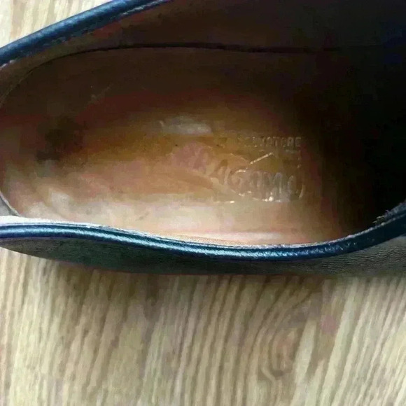 Salvatore Ferragamo Men’s Black Pebbles Leathern Oxford Shoes - Size 12 - Picture 8 of 9